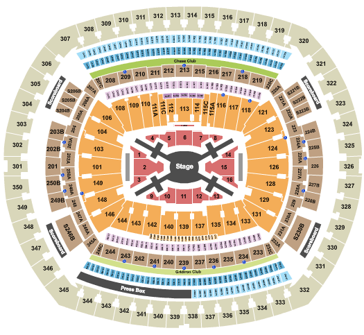 MetLife Stadium BTS Seating Chart